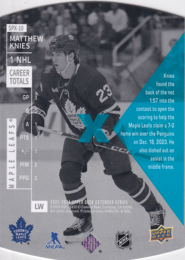 2023-24 UD Extended Series - Matthew Knies - 1997-98 SPx Holoview Retro #SPX-10
