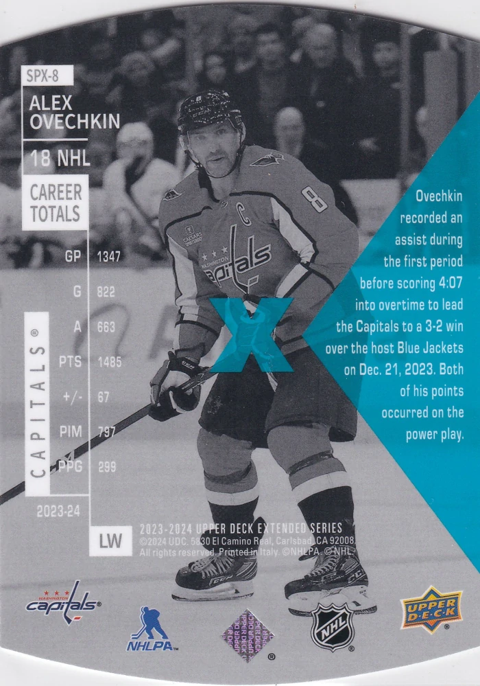 2023-24 UD Extended Series - Alex Ovechkin - 1997-98 SPx Holoview Retro #SPX-8