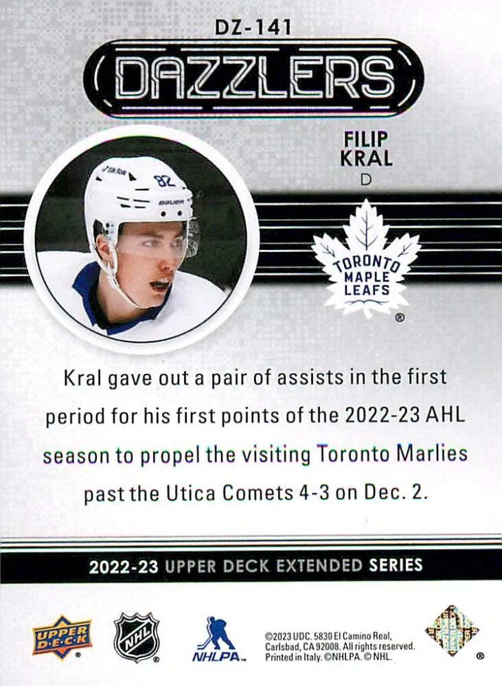 2022-23 UD Extended Series - Filip Král - Dazzlers Blue #DZ-141
