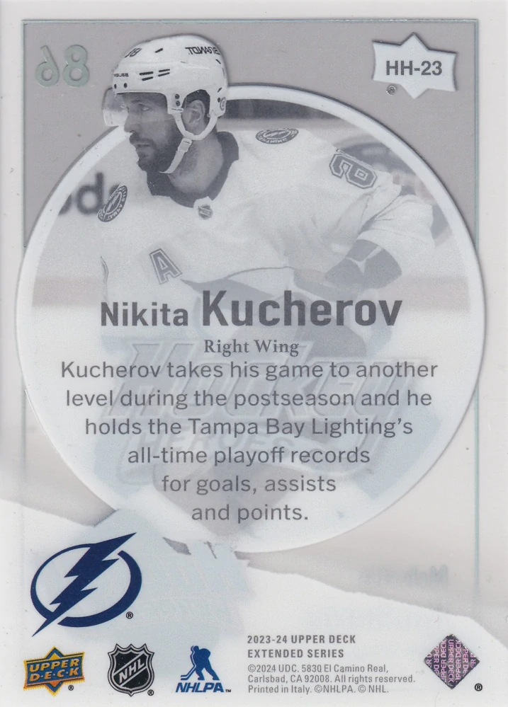 2023-24 UD Extended Series - Nikita Kucherov - Hockey Heroes #HH-23