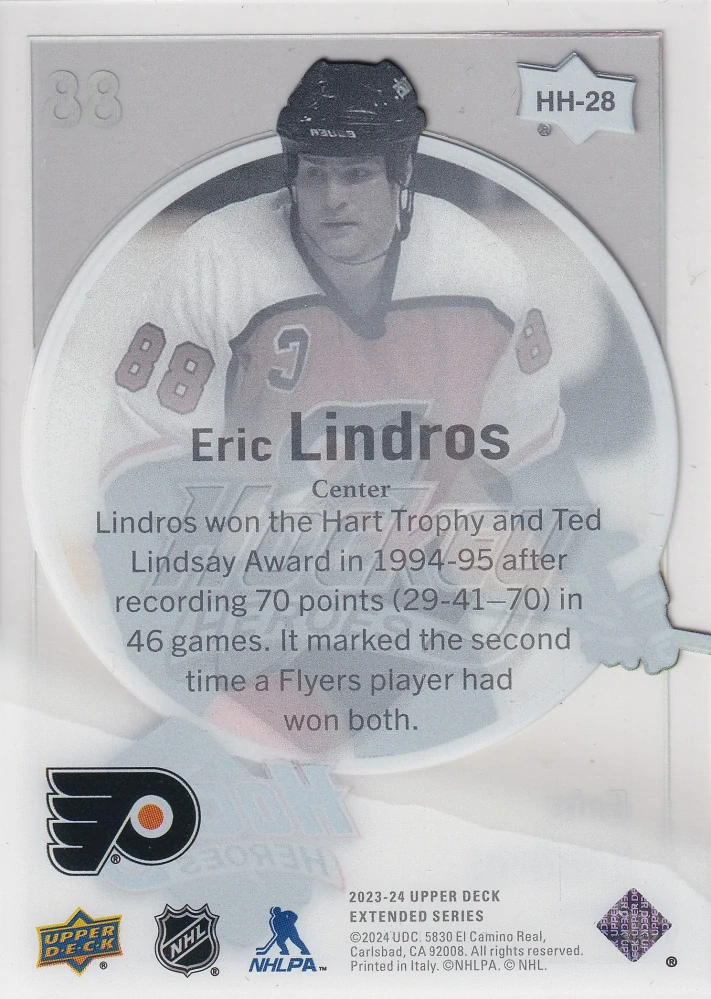 2023-24 UD Extended Series - Eric Lindros - Hockey Heroes #HH-28