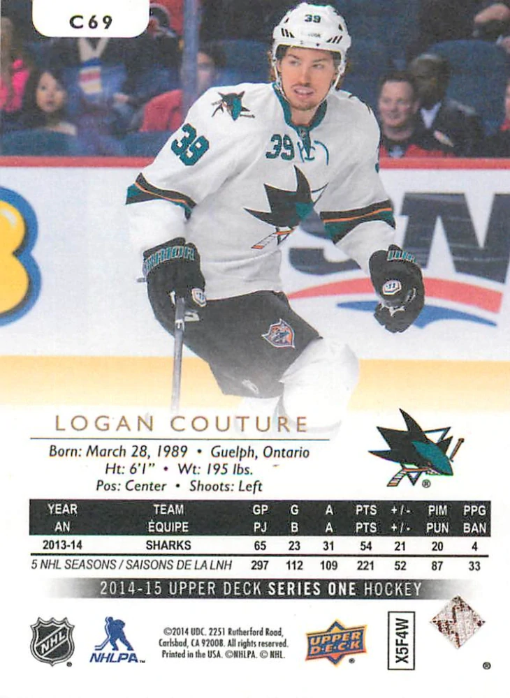 2014-15 UD Series 1 - Logan Couture - Canvas #C69
