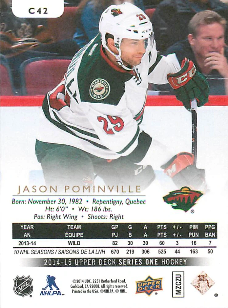 2014-15 UD Series 1 - Jason Pominville - Canvas #C42
