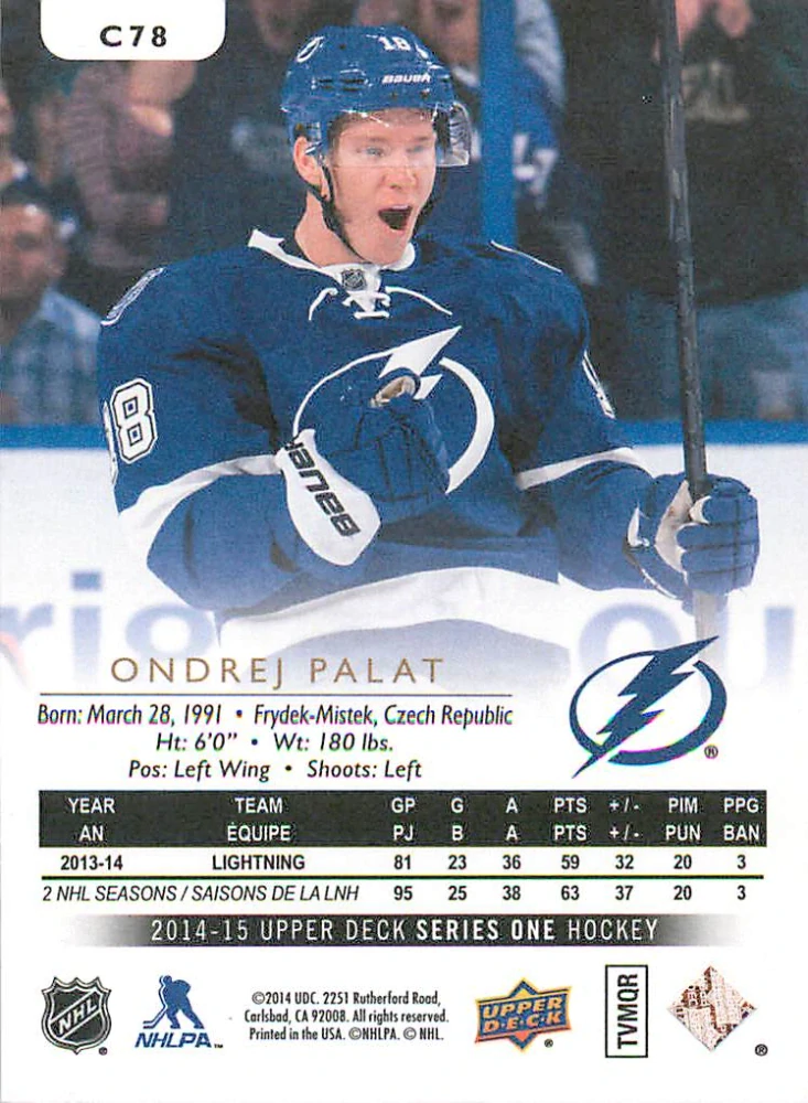 2014-15 UD Series 1 - Ondřej Palát - Canvas #C78