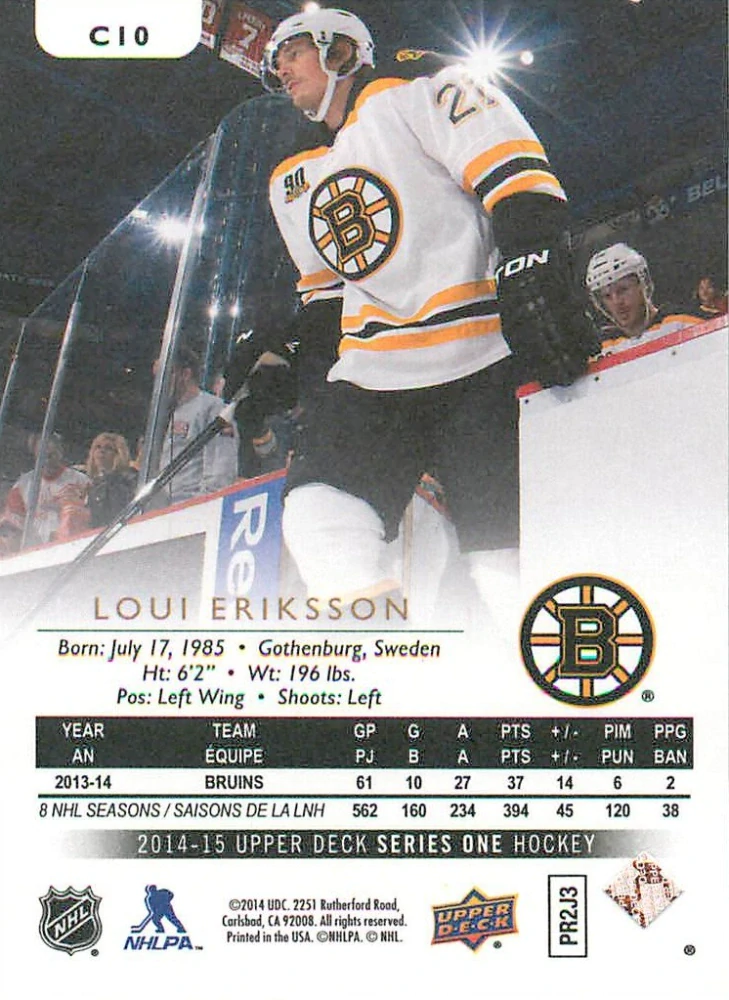 2014-15 UD Series 1 - Loui Eriksson - Canvas #C10