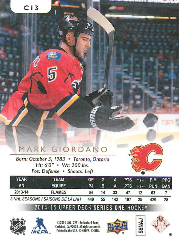 2014-15 UD Series 1 - Mark Giordano - Canvas #C13