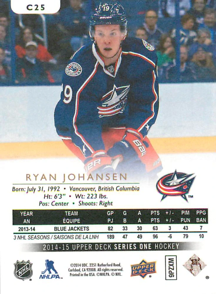 2014-15 UD Series 1 - Ryan Johansen - Canvas #C25