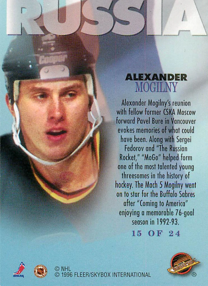 1995-96 Fleer Metal - Alexander Mogilny - International Steel #15