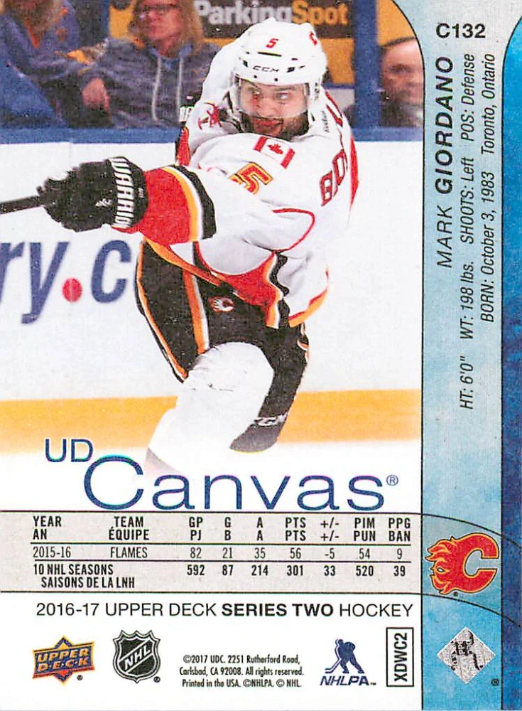 2016-17 UD Series 2 - Mark Giordano - Canvas #C132
