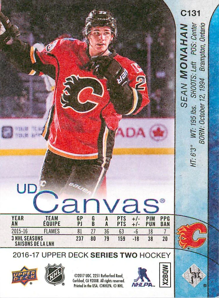2016-17 UD Series 2 - Sean Monahan - Canvas #C131