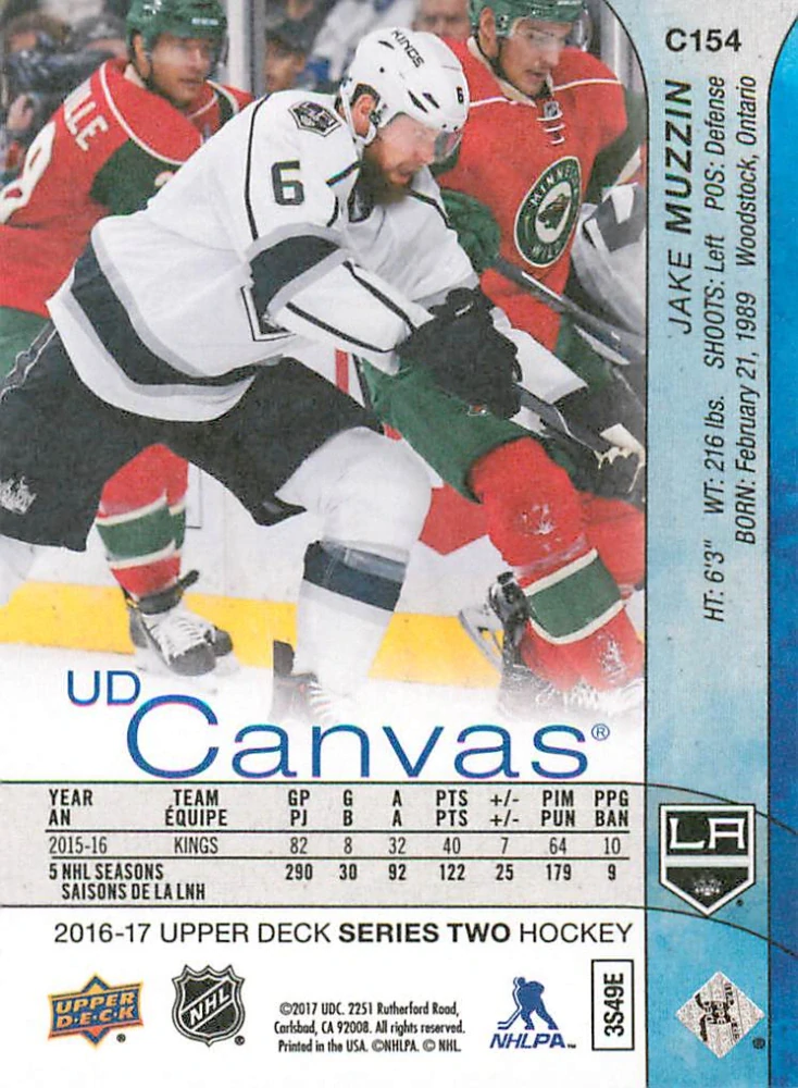 2016-17 UD Series 2 - Jake Muzzin - Canvas #C154