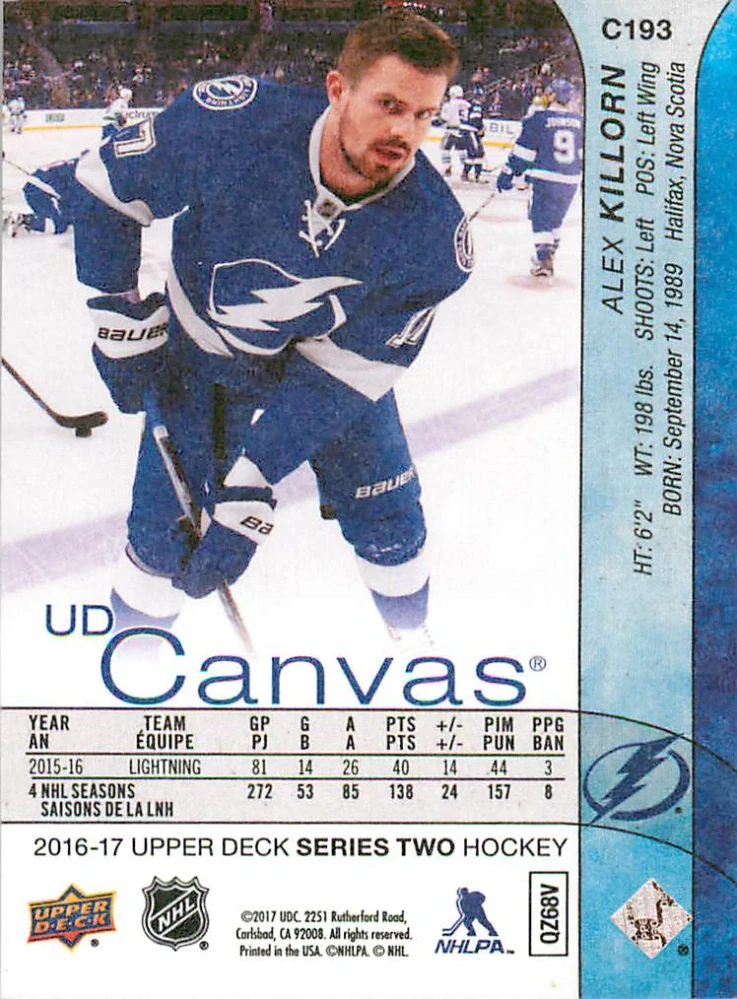 2016-17 UD Series 2 - Alex Killorn - Canvas #C193