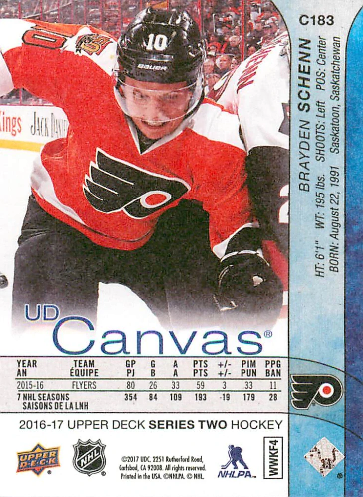 2016-17 UD Series 2 - Brayden Schenn - Canvas #C183
