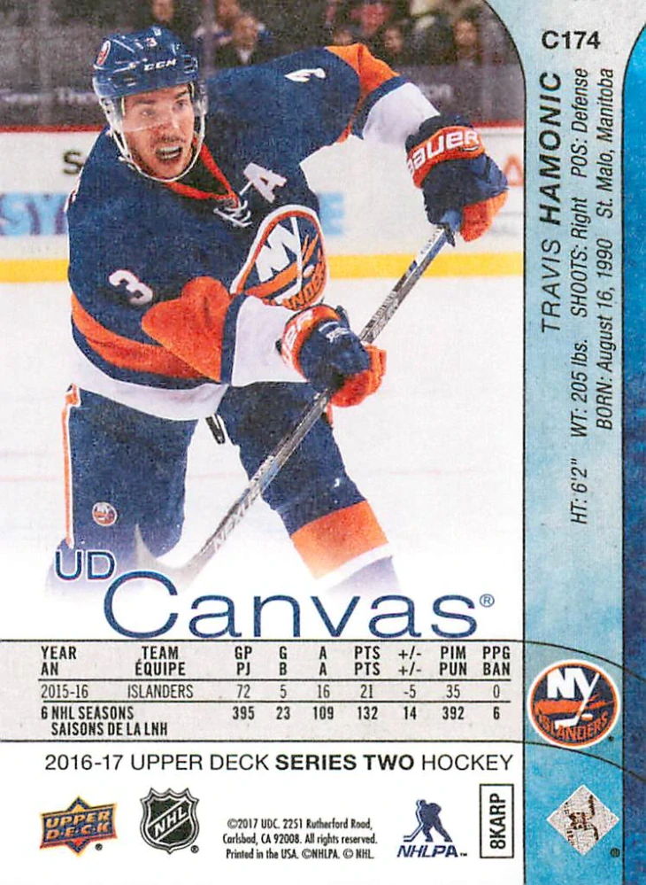 2016-17 UD Series 2 - Travis Hamonic - Canvas #C174