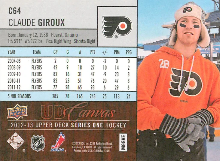 2012-13 UD Series 1 - Claude Giroux - Canvas #C64
