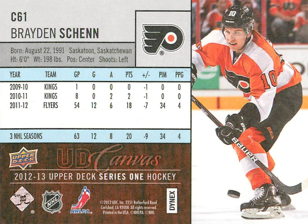 2012-13 UD Series 1 - Brayden Schenn - Canvas #C61