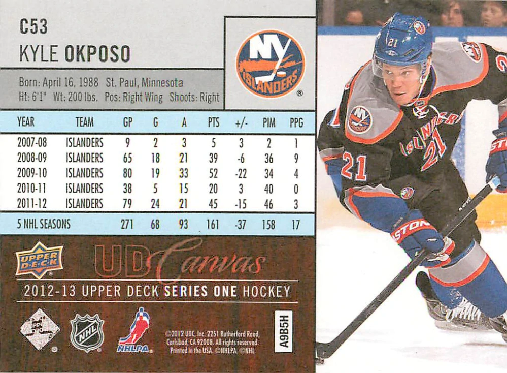 2012-13 UD Series 1 - Kyle Okposo - Canvas #C53