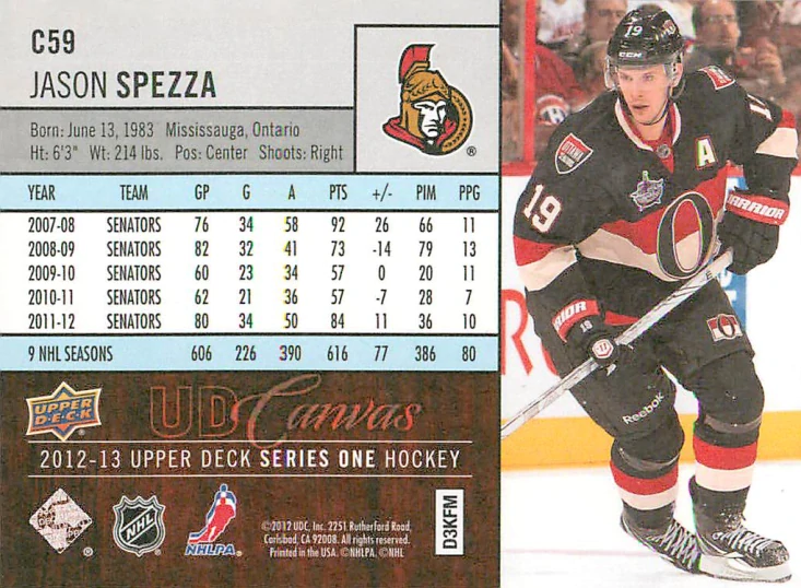 2012-13 UD Series 1 - Jason Spezza - Canvas #C59