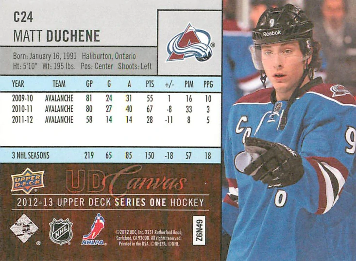 2012-13 UD Series 1 - Matt Duchene - Canvas #C24