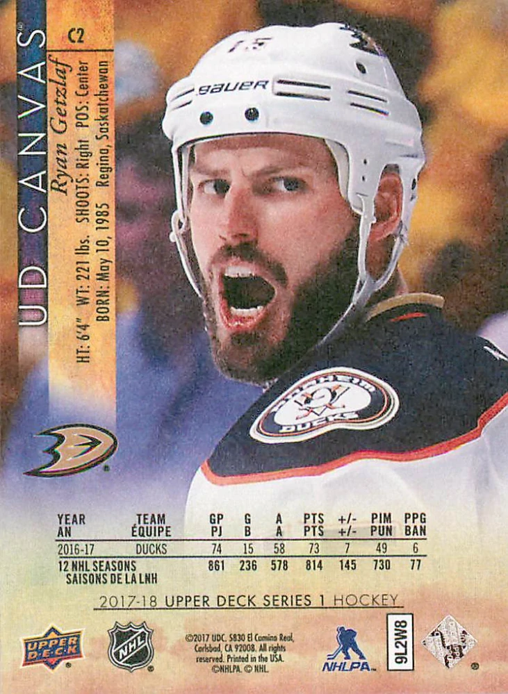 2017-18 UD Series 1 - Ryan Getzlaf - Canvas #C2