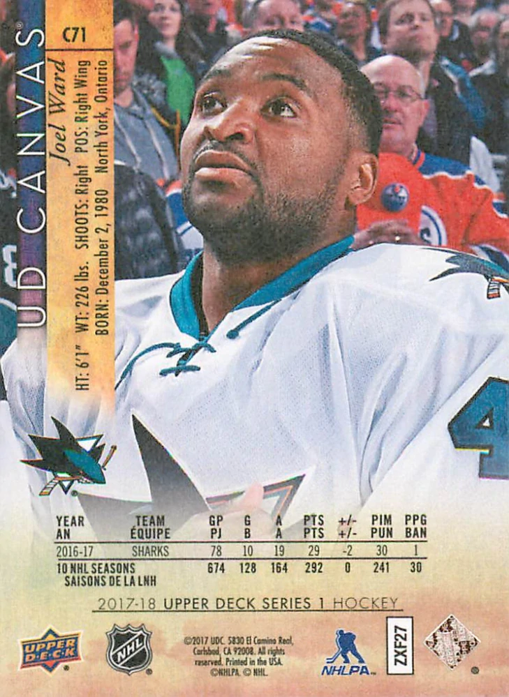2017-18 UD Series 1 - Joel Ward - Canvas #C71