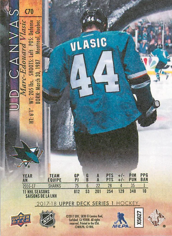 2017-18 UD Series 1 - Marc-Edouard Vlasic - Canvas #C70