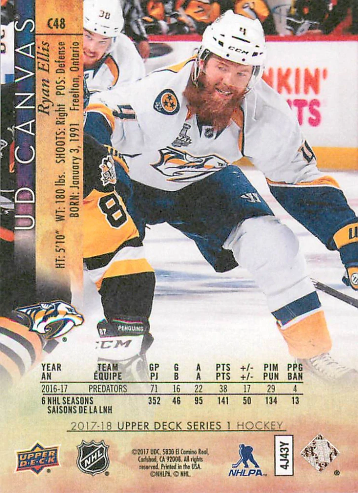 2017-18 UD Series 1 - Ryan Ellis - Canvas #C48