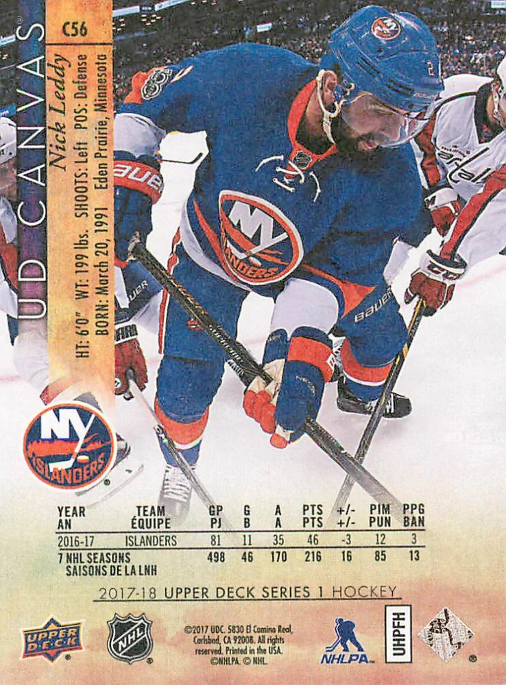 2017-18 UD Series 1 - Nick Leddy - Canvas #C56