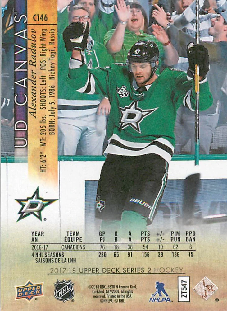 2017-18 UD Series 2 - Alexander Radulov - Canvas #C146