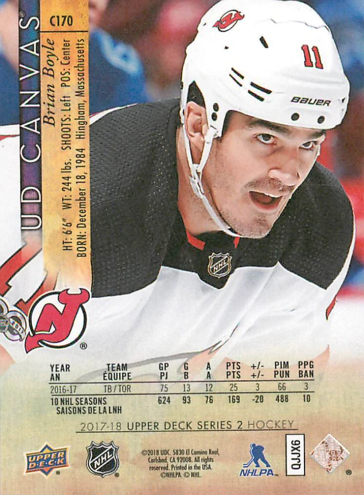 2017-18 UD Series 2 - Brian Boyle - Canvas #C170