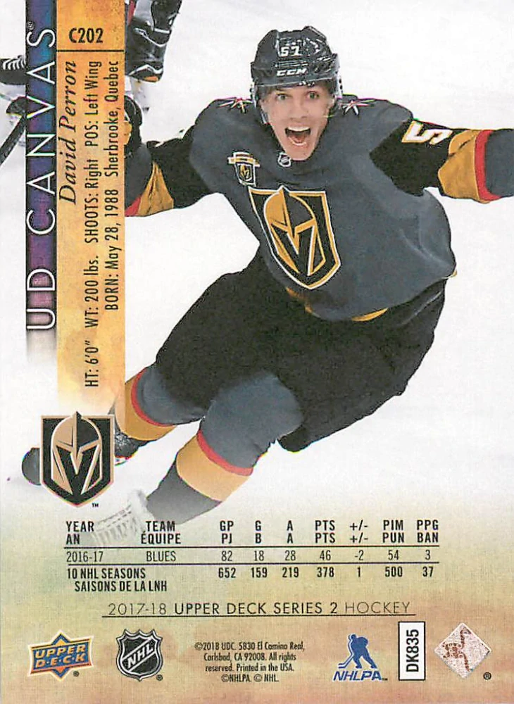 2017-18 UD Series 2 - David Perron - Canvas #C202