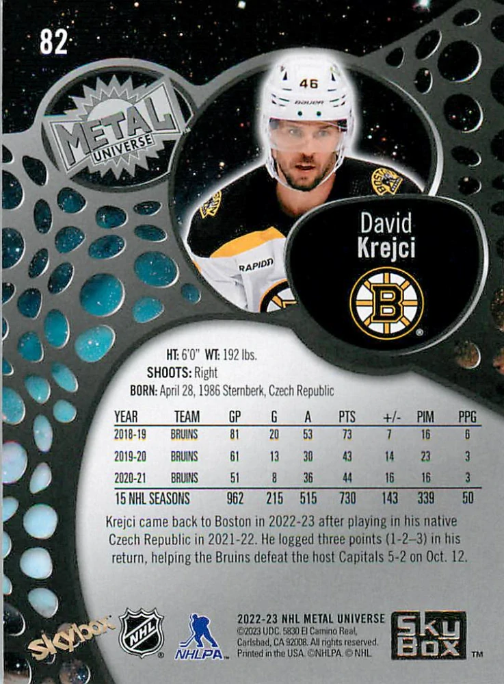 2022-23 UD Skybox Metal Universe - David Krejčí - Gold Spectrum FX #82