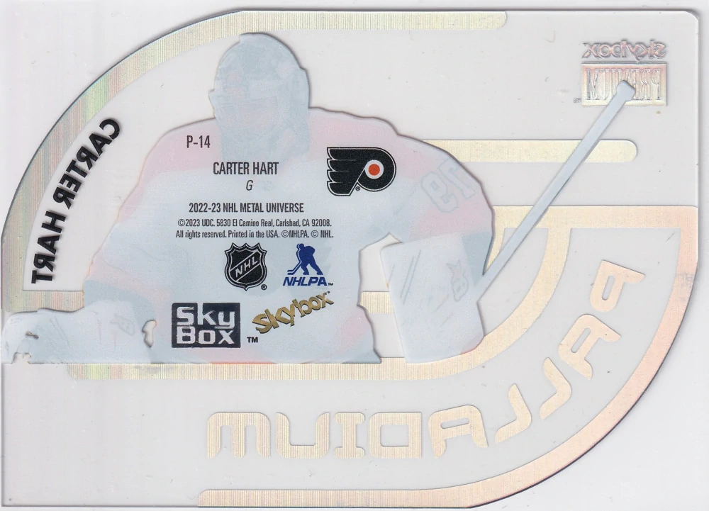 2022-23 UD Skybox Metal Universe - Carter Hart - Palladium #P-14