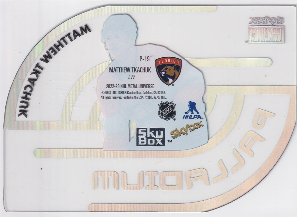 2022-23 UD Skybox Metal Universe - Matthew Tkachuk - Palladium #P-19