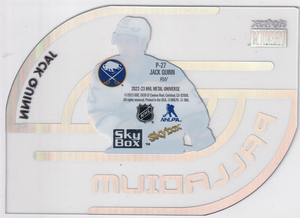 2022-23 UD Skybox Metal Universe - Jack Quinn - Palladium #P-27