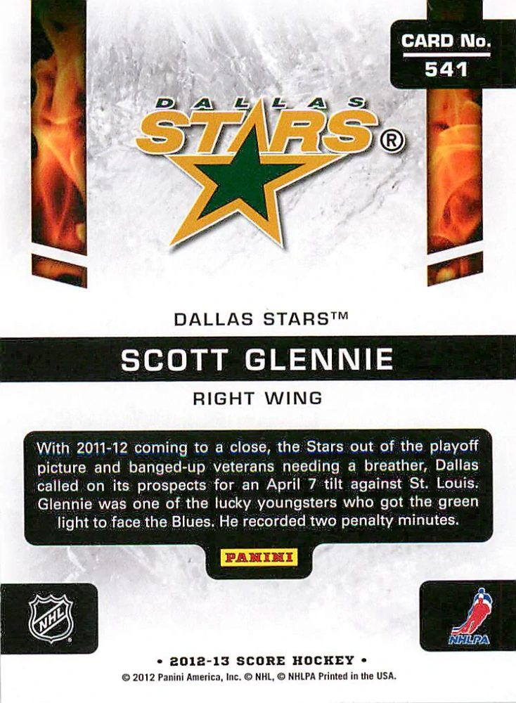 2012-13 Score - Scott Glennie - Hot Rookies #541