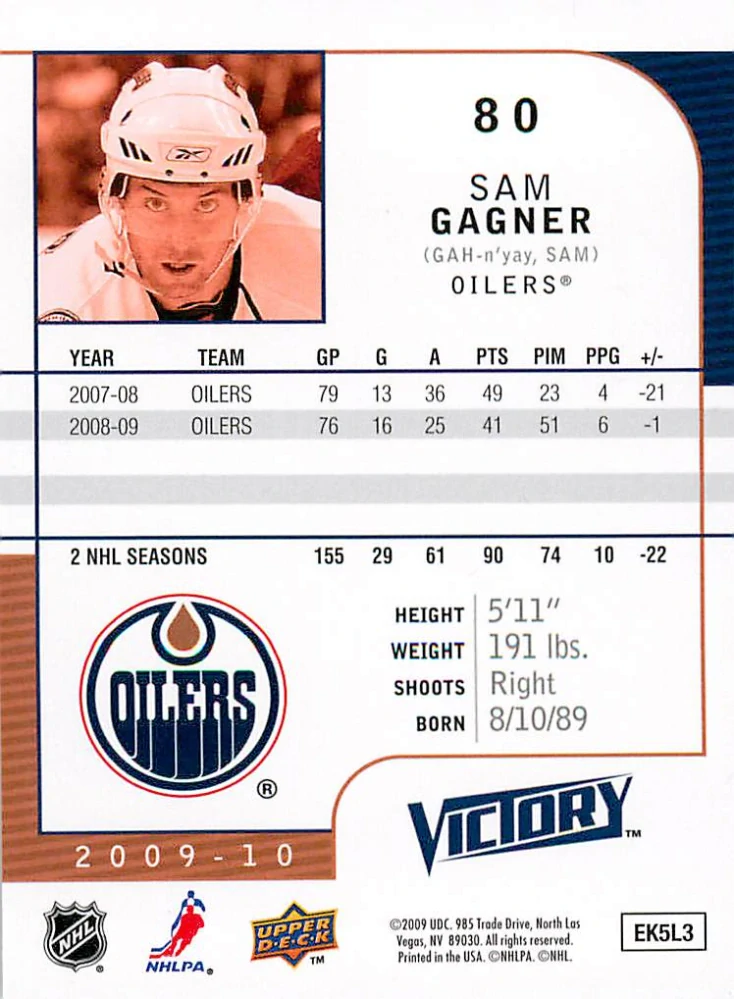 2009-10 UD Victory - Sam Gagner #80