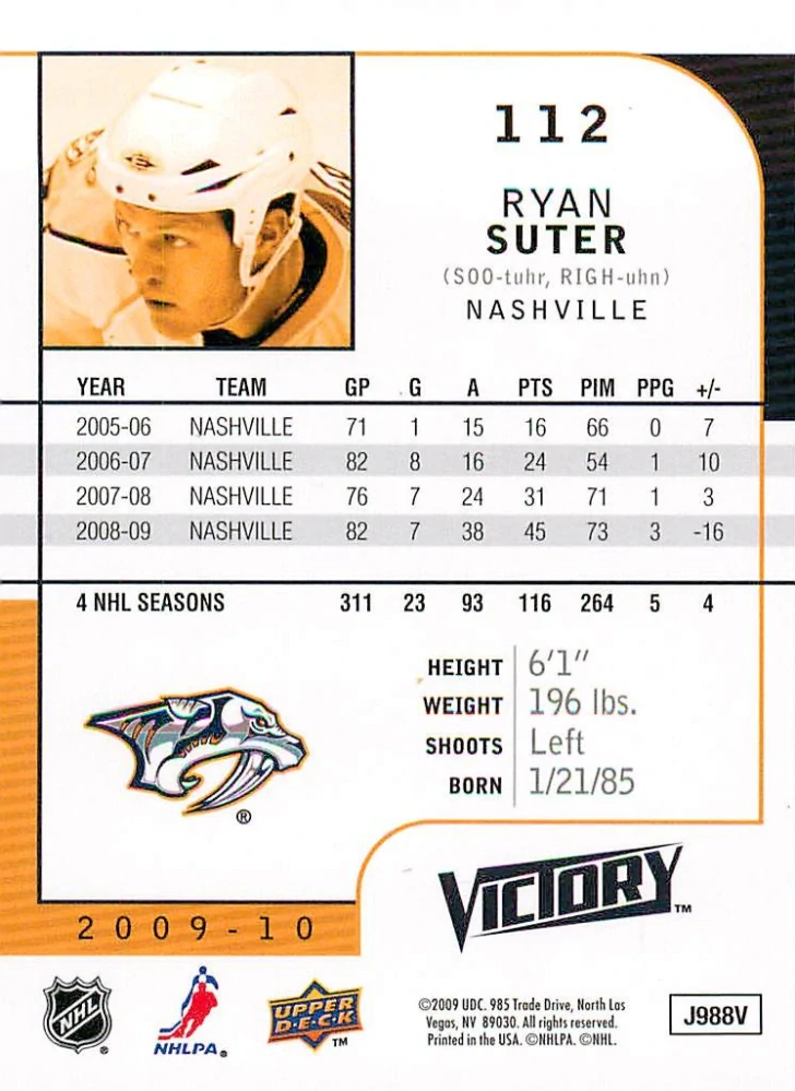 2009-10 UD Victory - Ryan Suter #112