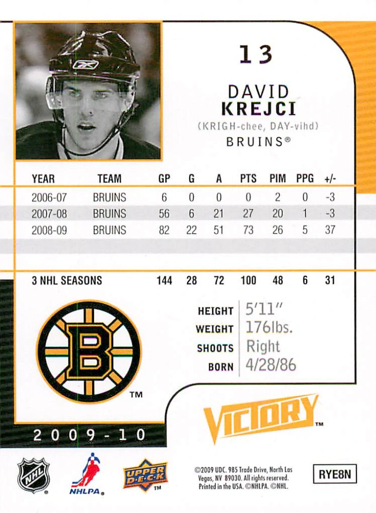 2009-10 UD Victory - David Krejčí #13