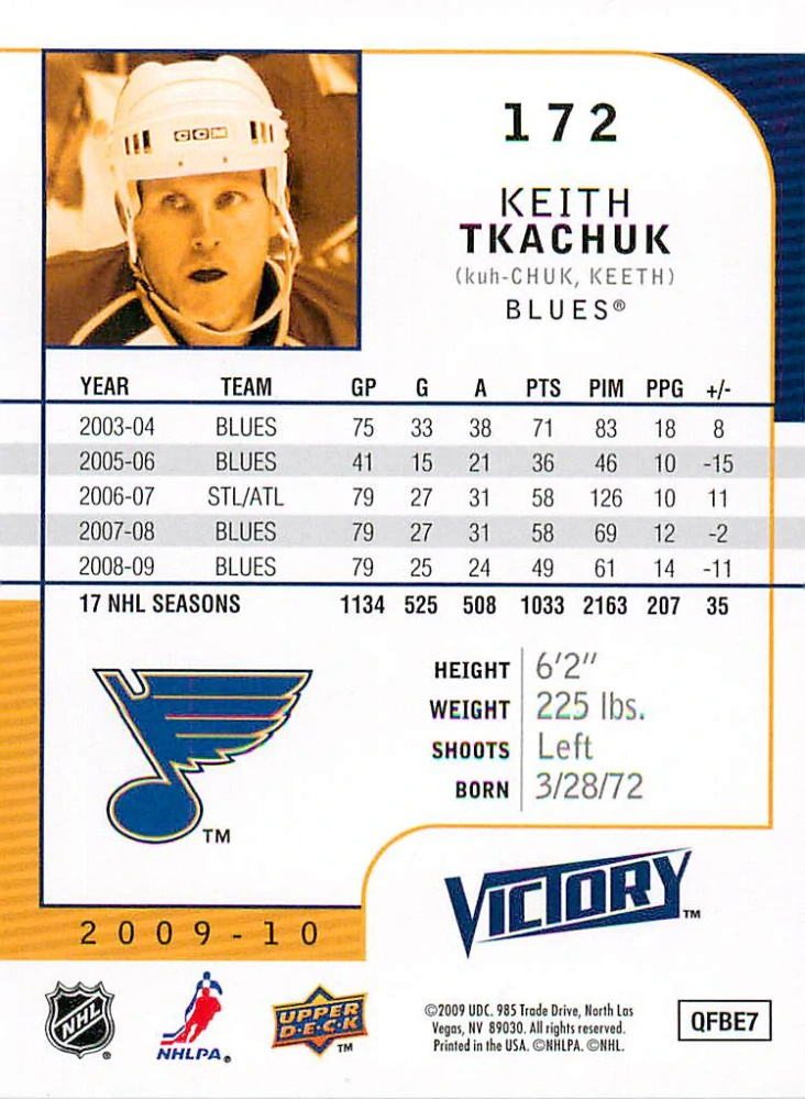 2009-10 UD Victory - Keith Tkachuk #172