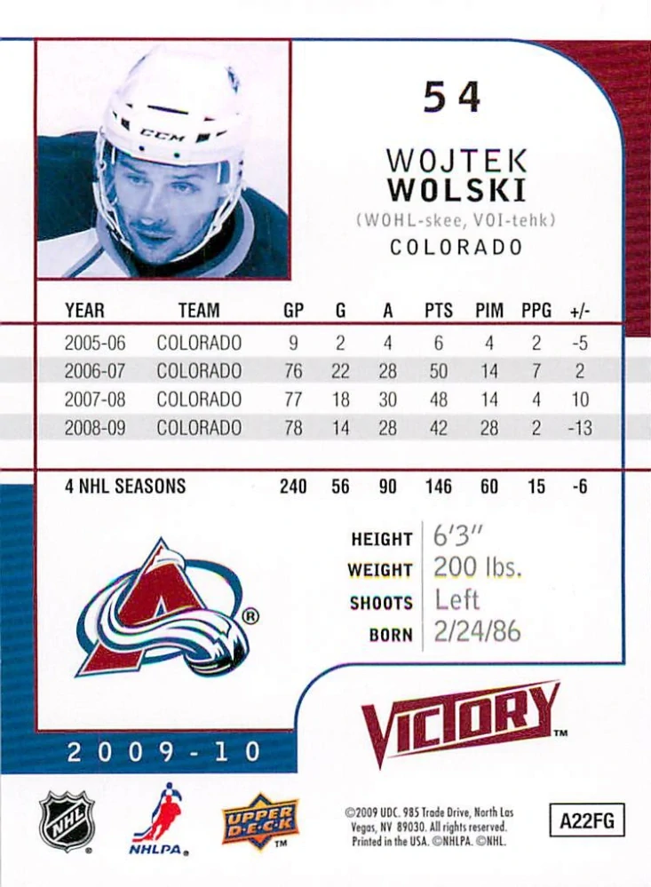 2009-10 UD Victory - Wojtek Wolski #54