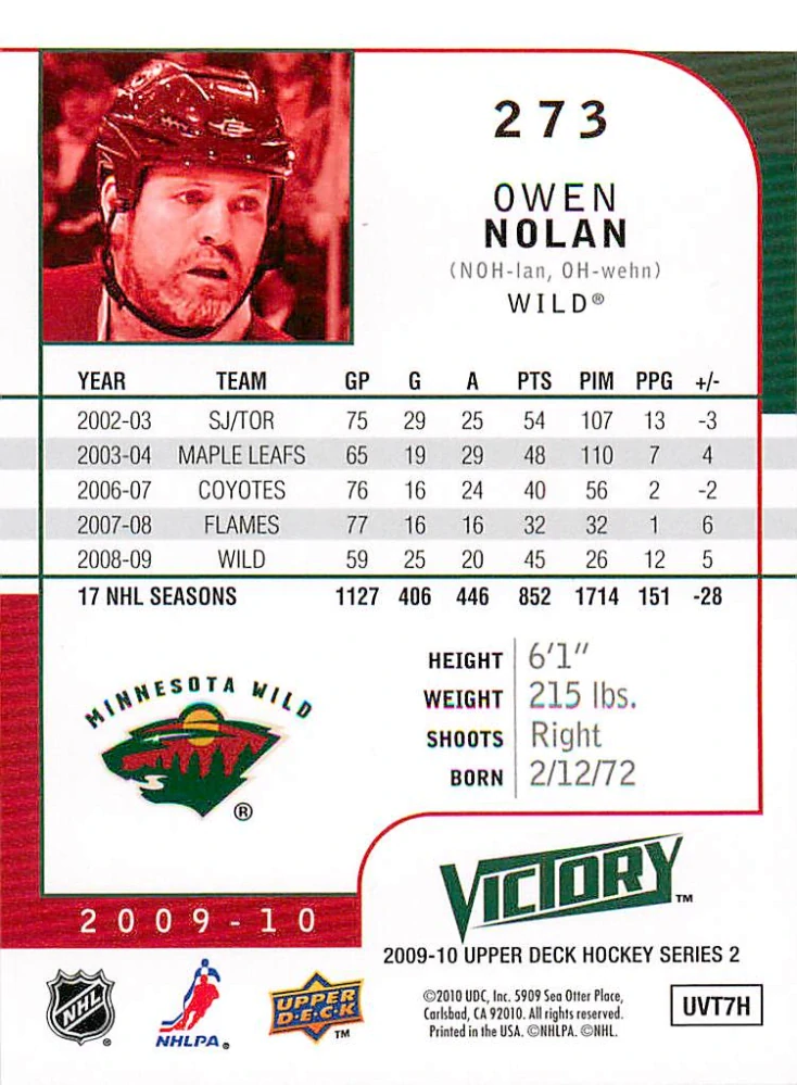 2009-10 UD Victory - Owen Nolan #273