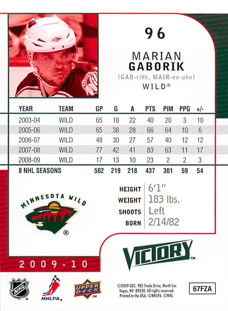 2009-10 UD Victory - Marián Gáborík #96