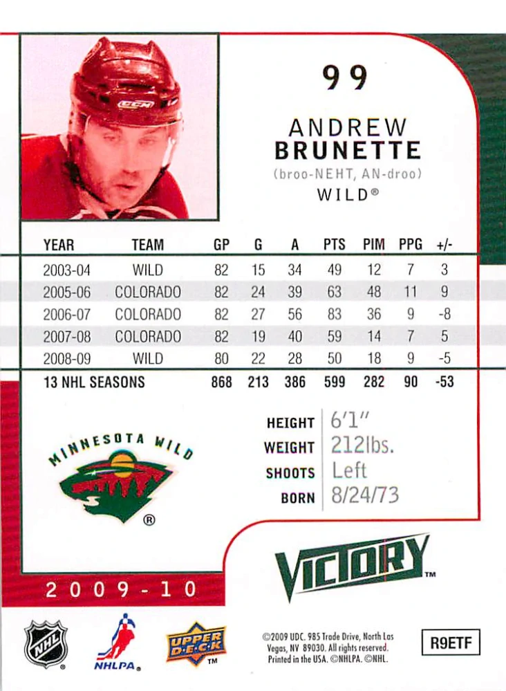 2009-10 UD Victory - Andrew Brunette #99