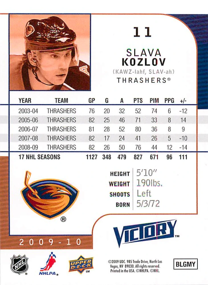 2009-10 UD Victory - Slava Kozlov #11