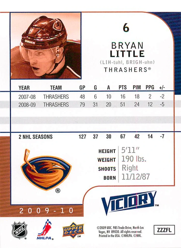 2009-10 UD Victory - Bryan Little #6