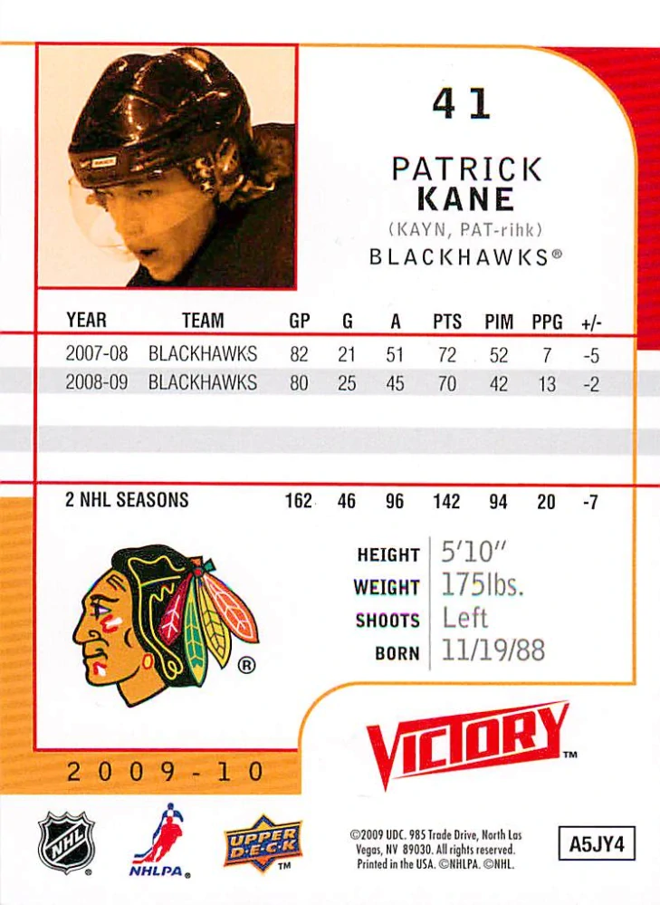 2009-10 UD Victory - Patrick Kane #41