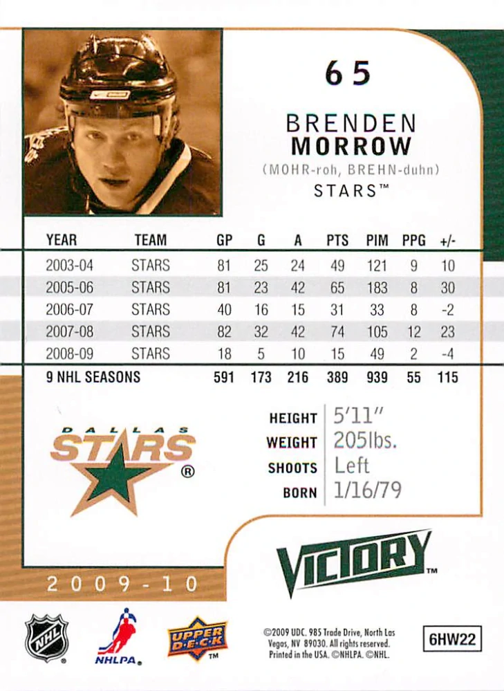 2009-10 UD Victory - Brendan Morrow #65