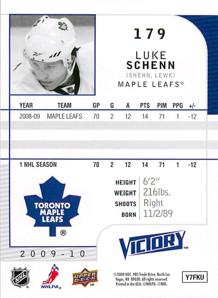 2009-10 UD Victory - Luke Schenn #179