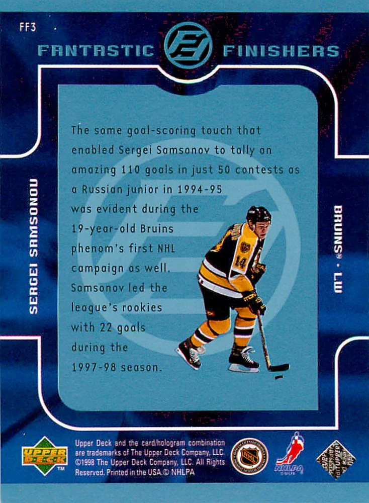 1998-99 UD Series 1 - Sergei Samsonov - Fantastic Finishers #FF3